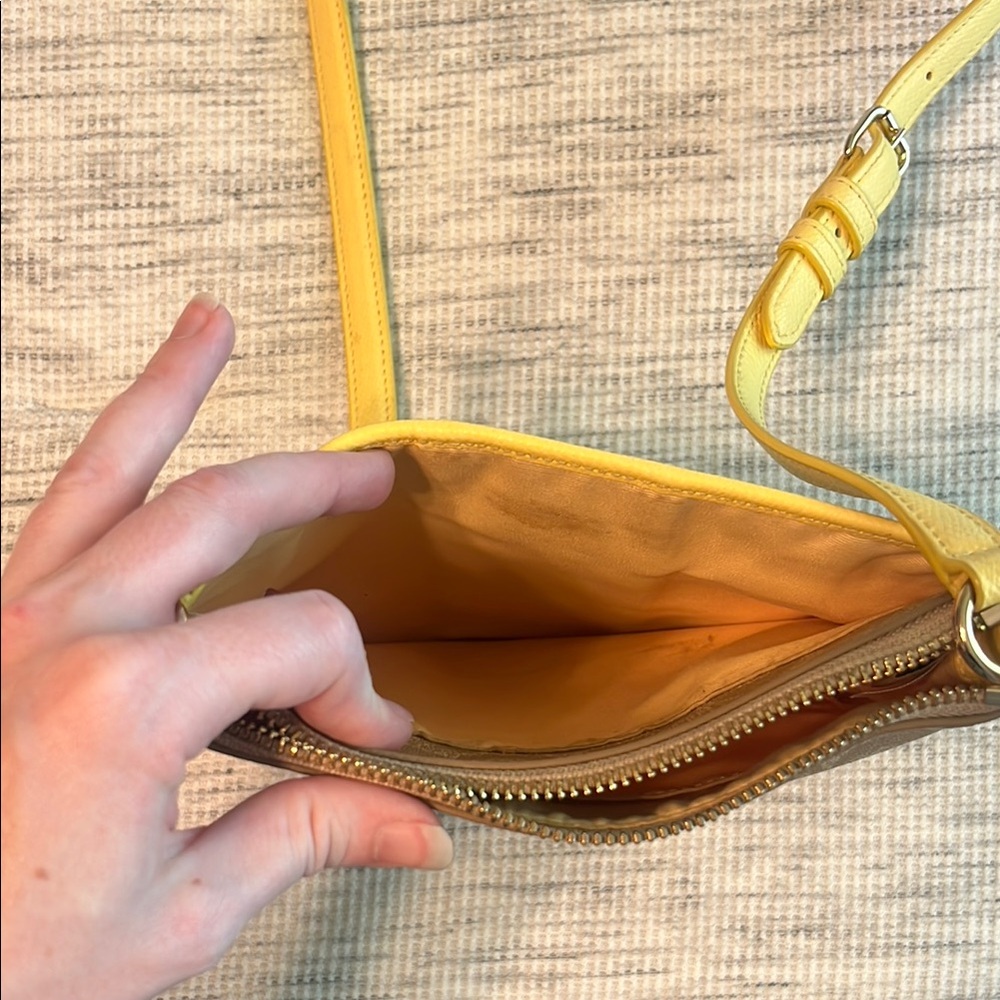 Coach Yellow and Brown Crossbody Bag - Picture 5 of 6